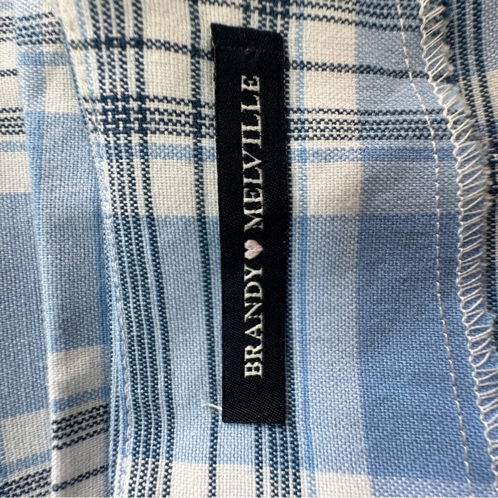 Brandy Melville Blue and White Plaid Mini Skirt - Picture 2 of 15